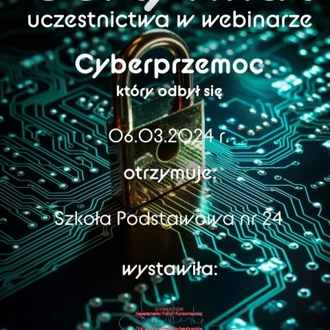 Powiększ obraz: Certyfikat Cyberprzemoc